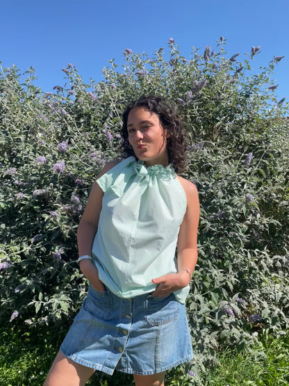 Top Gisèle à rayures vertes