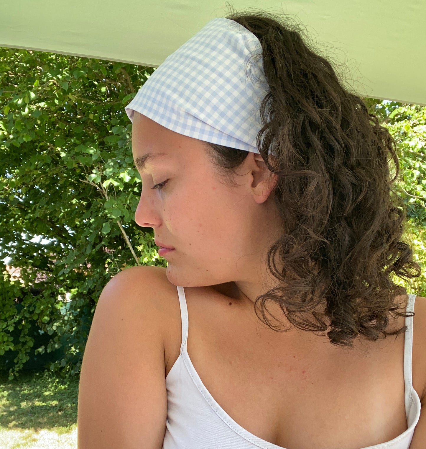 Fichu vichy bleu