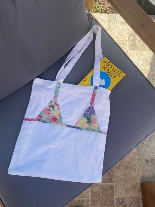 Bikini tote bag fleuri