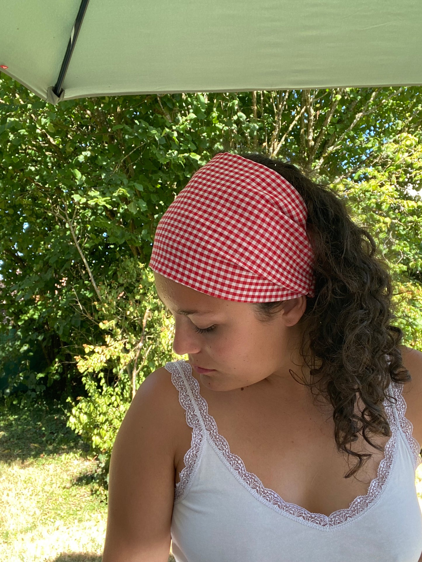 Fichu vichy rouge