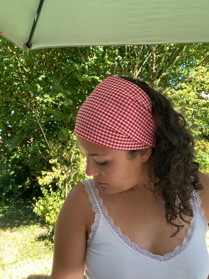 Fichu vichy rouge