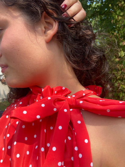 Top Gisèle à pois rouge
